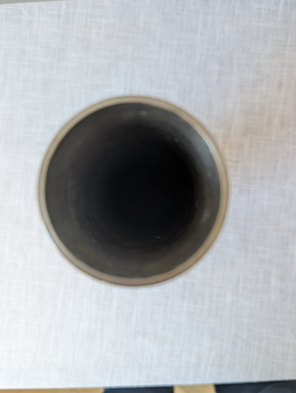 Brutalist Turned-Steel Vase with Textured Bands, photograph 7