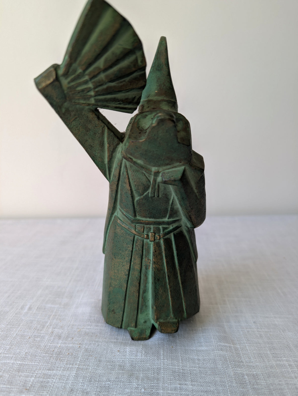 Sōtarō Saegusa, Japanese Cast-Iron Figure with Fan, photograph 6