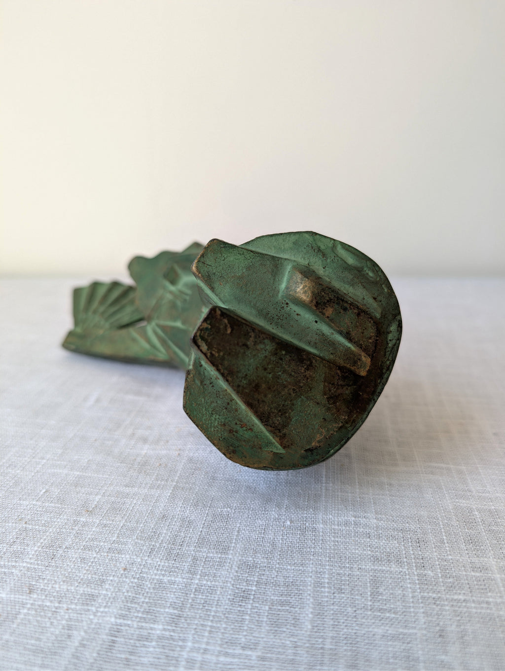 Sōtarō Saegusa, Japanese Cast-Iron Figure with Fan, photograph 7