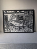 Grayson Perry, Reclining Artist, Framed Screen-Printed Textile, photograph 1