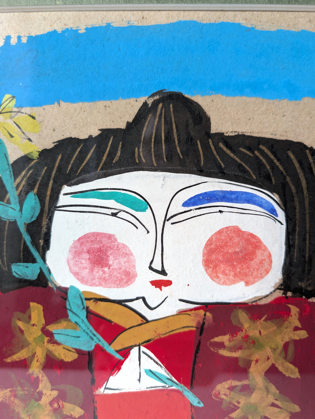 Toshiaki (Shunmei) Watanabe, Japanese Ink-and-Colour Painting of a Girl in Red, photograph 4